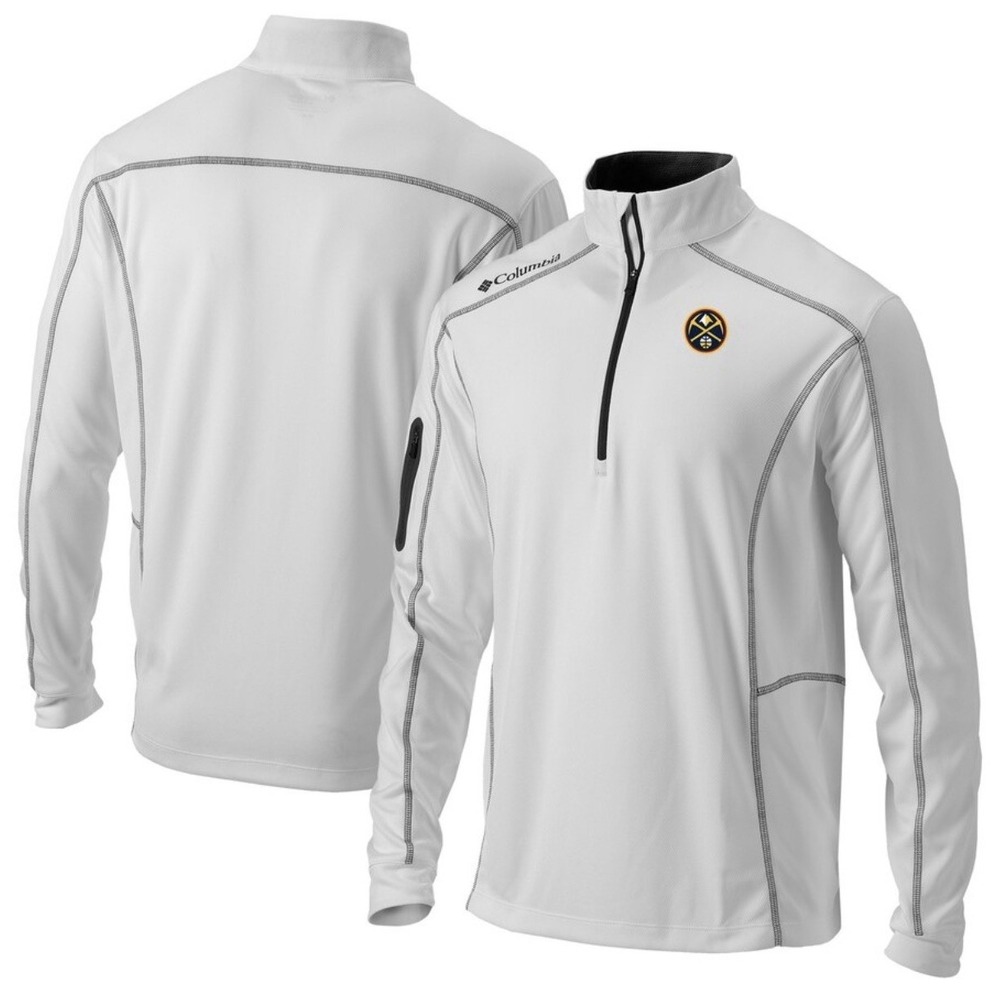 Denver Nuggets Columbia Golf White Omni-Wick‎ Shotgun Quarter-Zip Pullover Large